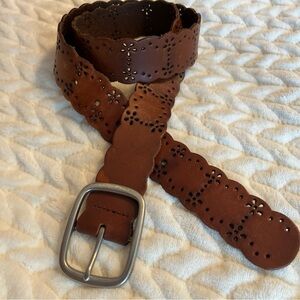 Aeropostale Brown Floral Cutout Belt